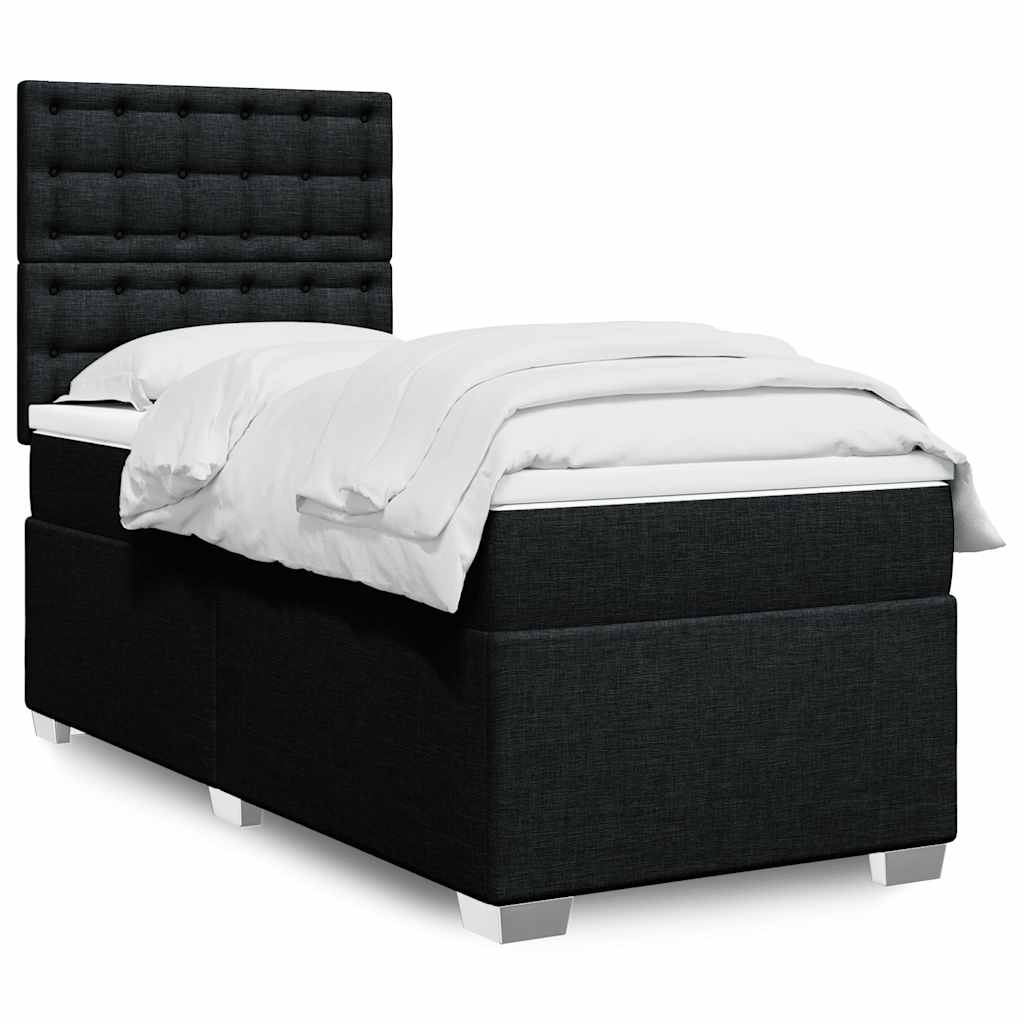 Giroletto a Molle con Materasso Nero 90x190 cm in Tessuto | homemem39