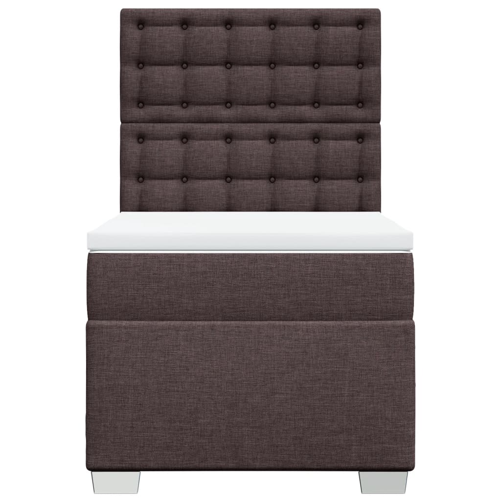 Giroletto a Molle con Materasso Marrone Scuro 90x190cm Tessuto | homemem39