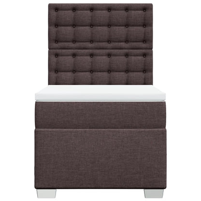 Giroletto a Molle con Materasso Marrone Scuro 90x190cm Tessuto | homemem39