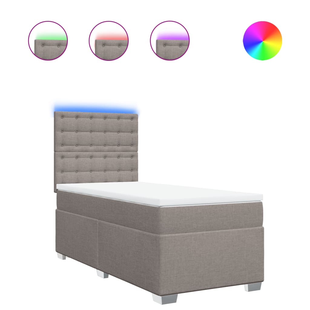 Giroletto a Molle con Materasso Tortora 90x190 cm in Tessuto