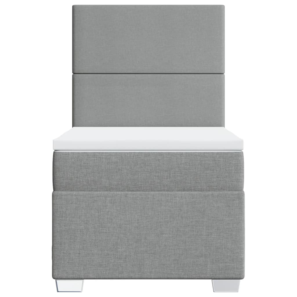 Giroletto a Molle con Materasso Grigio Chiaro 90x200 cm Tessuto