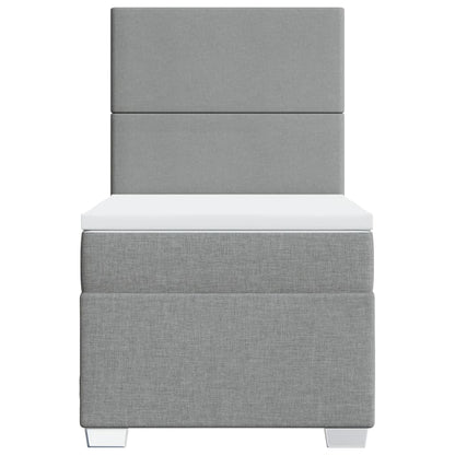 Giroletto a Molle con Materasso Grigio Chiaro 90x200 cm Tessuto