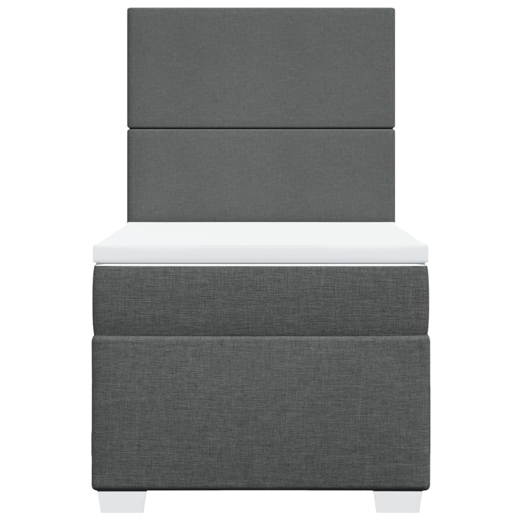 Giroletto a Molle con Materasso Grigio Scuro 90x200 cm Tessuto