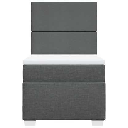 Giroletto a Molle con Materasso Grigio Scuro 90x200 cm Tessuto