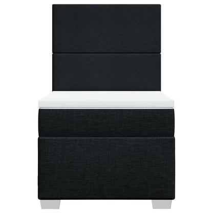 Giroletto a Molle con Materasso Nero 90x200 cm in Tessuto