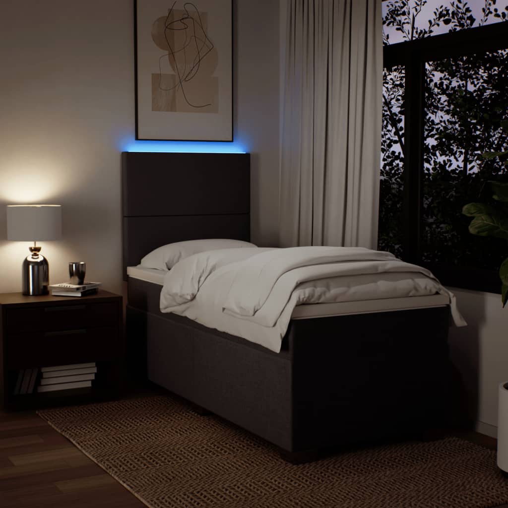 Giroletto a Molle con Materasso Marrone Scuro 90x200 cm Tessuto - homemem39