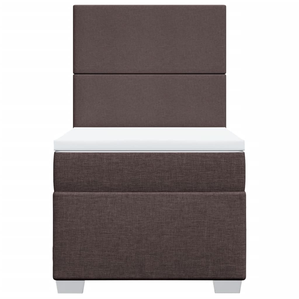 Giroletto a Molle con Materasso Marrone Scuro 90x200 cm Tessuto - homemem39