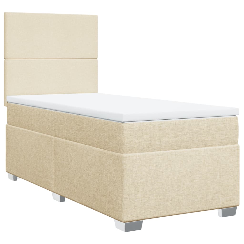 Giroletto a Molle con Materasso Crema 90x200 cm inTessuto | homemem39