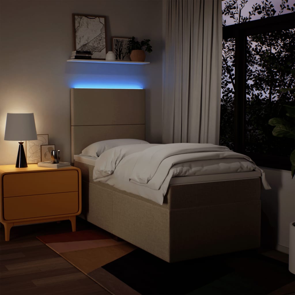 Giroletto a Molle con Materasso Crema 90x200 cm inTessuto | homemem39