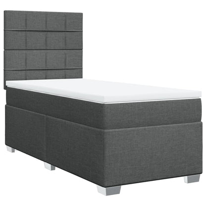 Giroletto a Molle con Materasso Grigio Scuro 90x200 cm Tessuto - homemem39