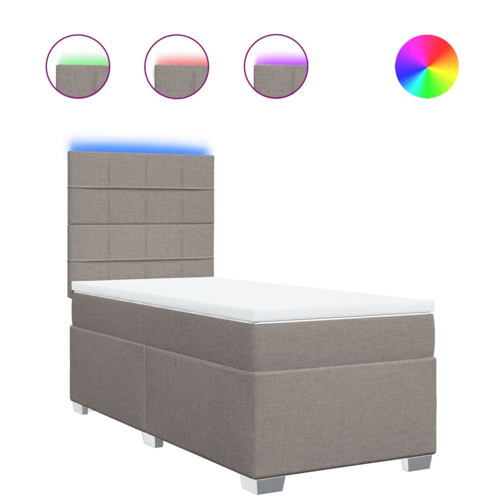 Giroletto a Molle con Materasso Tortora 90x200 cm inTessuto - homemem39