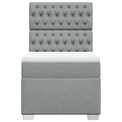 Giroletto a Molle con Materasso Grigio Chiaro 90x200 cm Tessuto