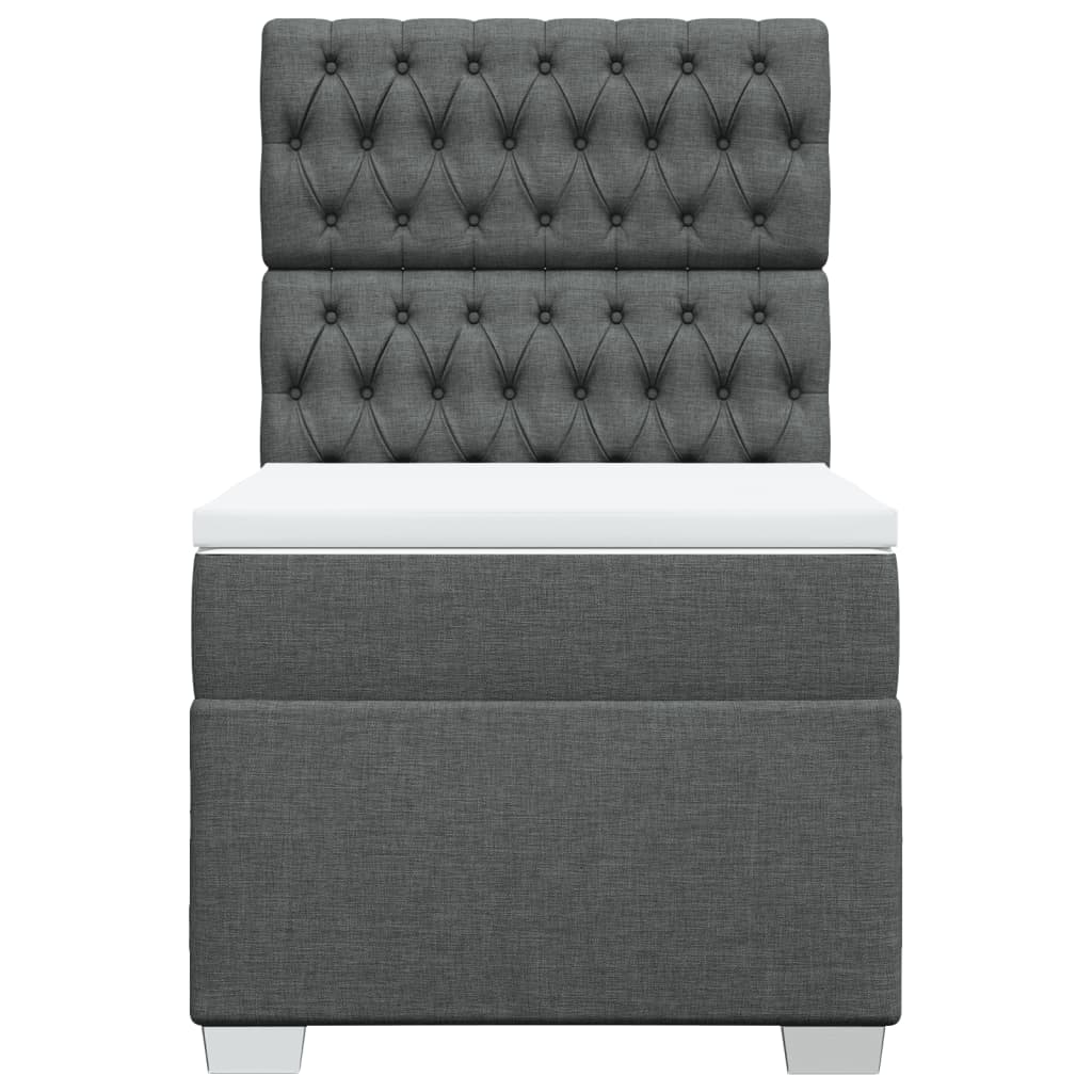 Giroletto a Molle con Materasso Grigio Scuro 90x200 cm Tessuto