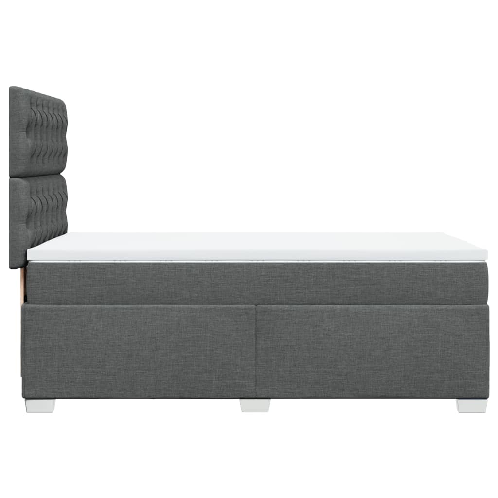 Giroletto a Molle con Materasso Grigio Scuro 90x200 cm Tessuto