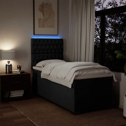 Giroletto a Molle con Materasso Nero 90x200 cm in Tessuto - homemem39