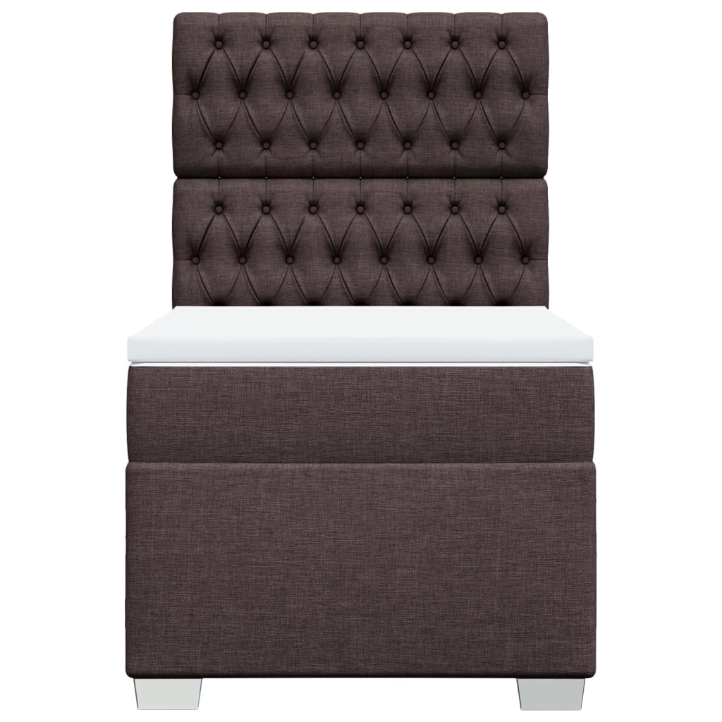 Giroletto a Molle con Materasso Marrone Scuro 90x200 cm Tessuto | homemem39