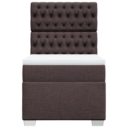 Giroletto a Molle con Materasso Marrone Scuro 90x200 cm Tessuto | homemem39