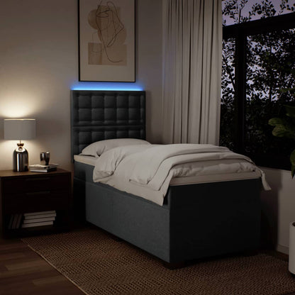 Giroletto a Molle con Materasso Grigio Scuro 90x200 cm Tessuto - homemem39