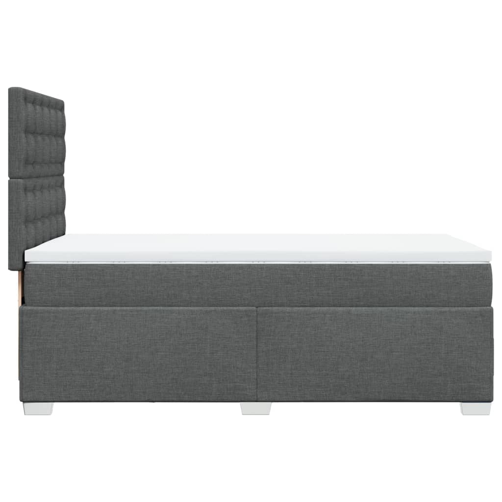 Giroletto a Molle con Materasso Grigio Scuro 90x200 cm Tessuto - homemem39
