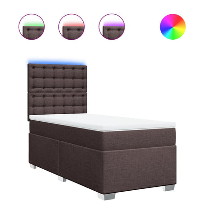 Giroletto a Molle con Materasso Marrone Scuro 90x200 cm Tessuto | homemem39