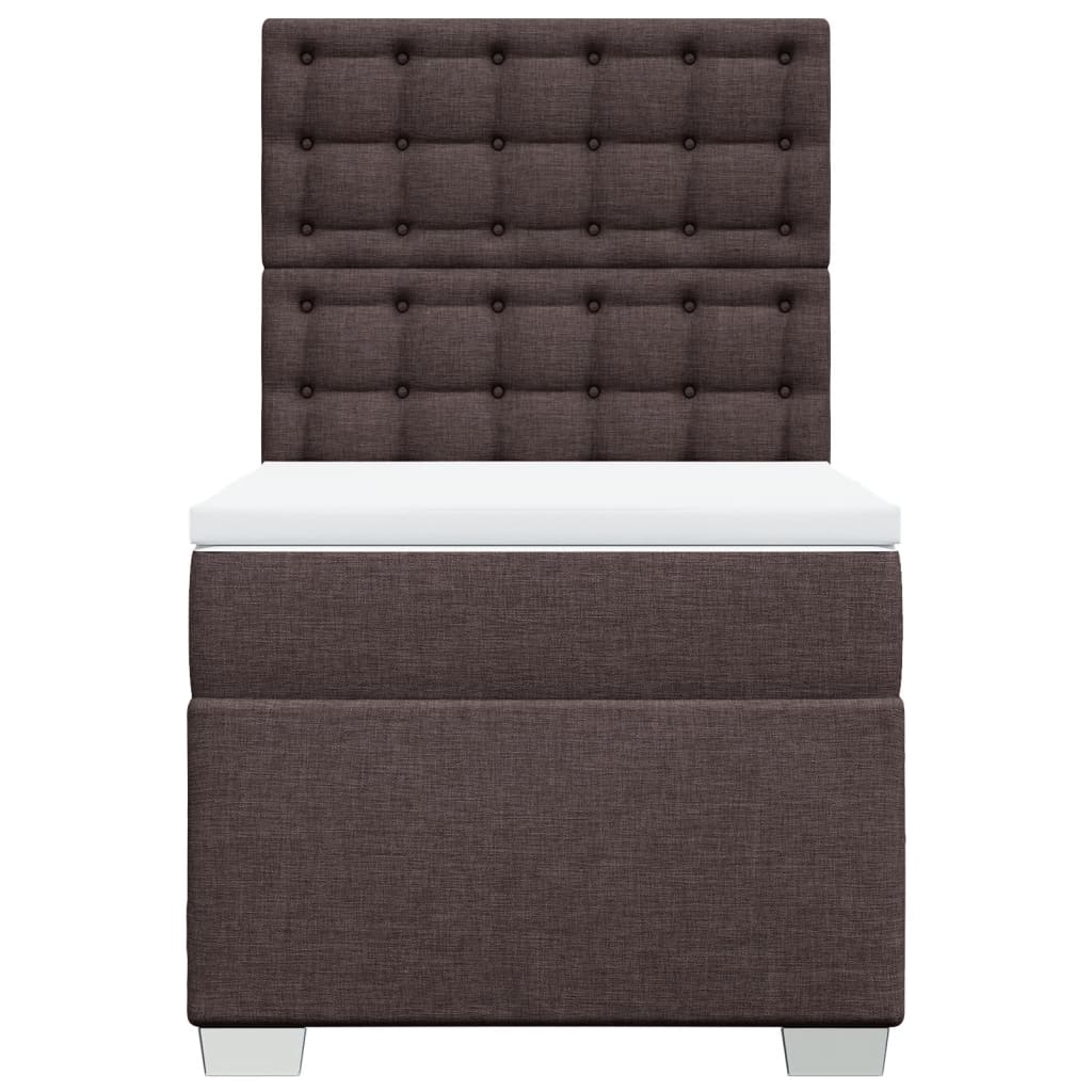 Giroletto a Molle con Materasso Marrone Scuro 90x200 cm Tessuto | homemem39