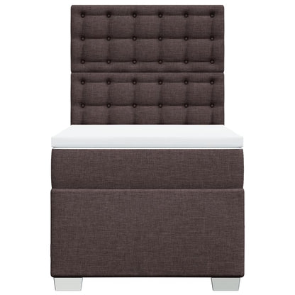 Giroletto a Molle con Materasso Marrone Scuro 90x200 cm Tessuto | homemem39