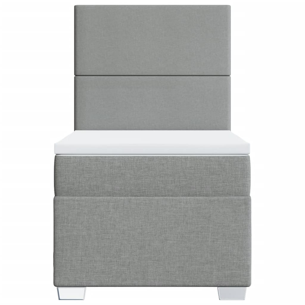 Giroletto a Molle con Materasso Grigio Chiaro100x200 cm Tessuto - homemem39