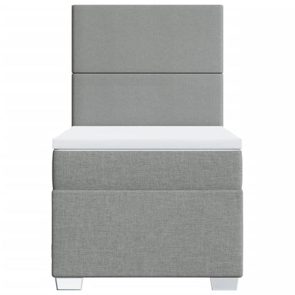 Giroletto a Molle con Materasso Grigio Chiaro100x200 cm Tessuto - homemem39