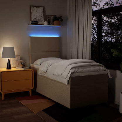 Giroletto a Molle con Materasso Crema 100x200 cm in Tessuto - homemem39