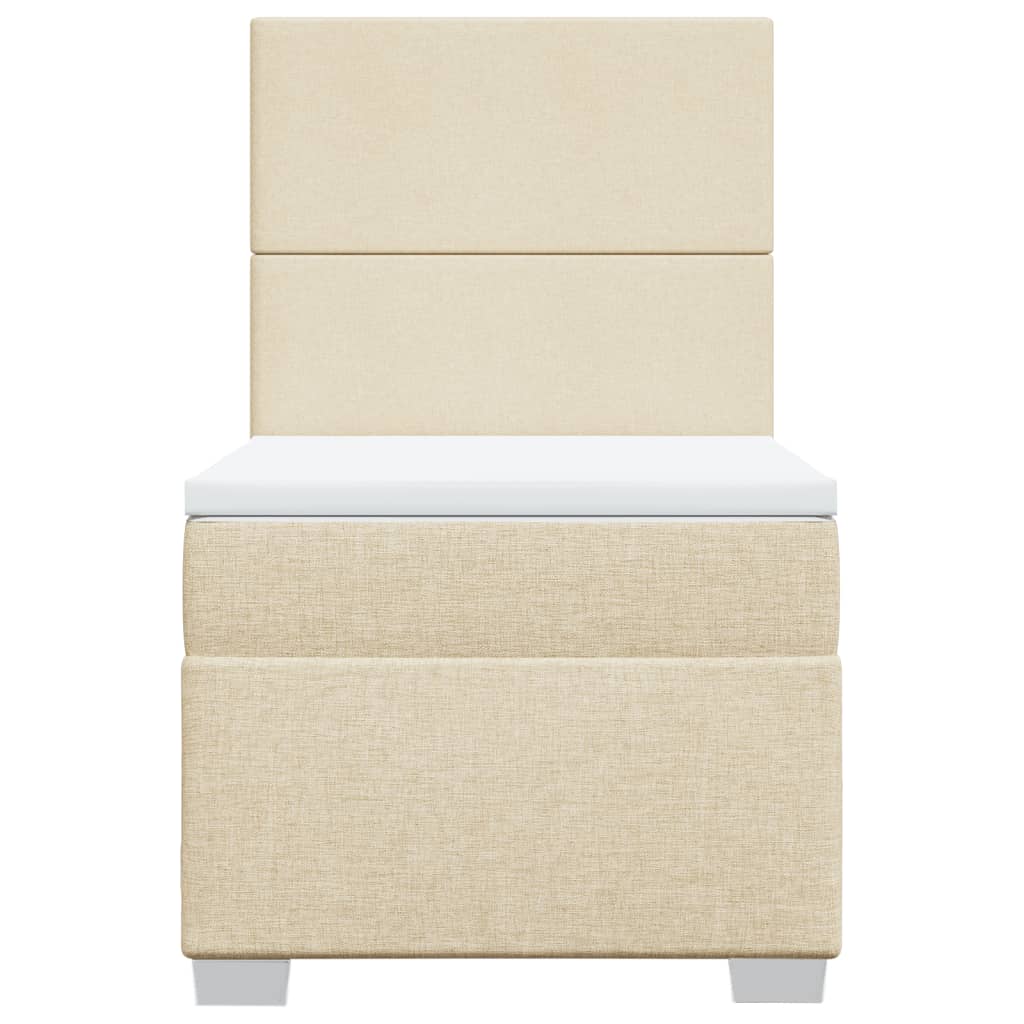 Giroletto a Molle con Materasso Crema 100x200 cm in Tessuto - homemem39