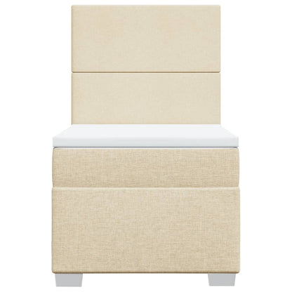 Giroletto a Molle con Materasso Crema 100x200 cm in Tessuto - homemem39