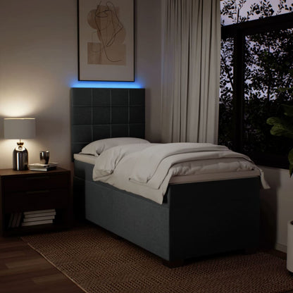 Giroletto a Molle con Materasso Grigio Scuro 100x200 cm Tessuto - homemem39