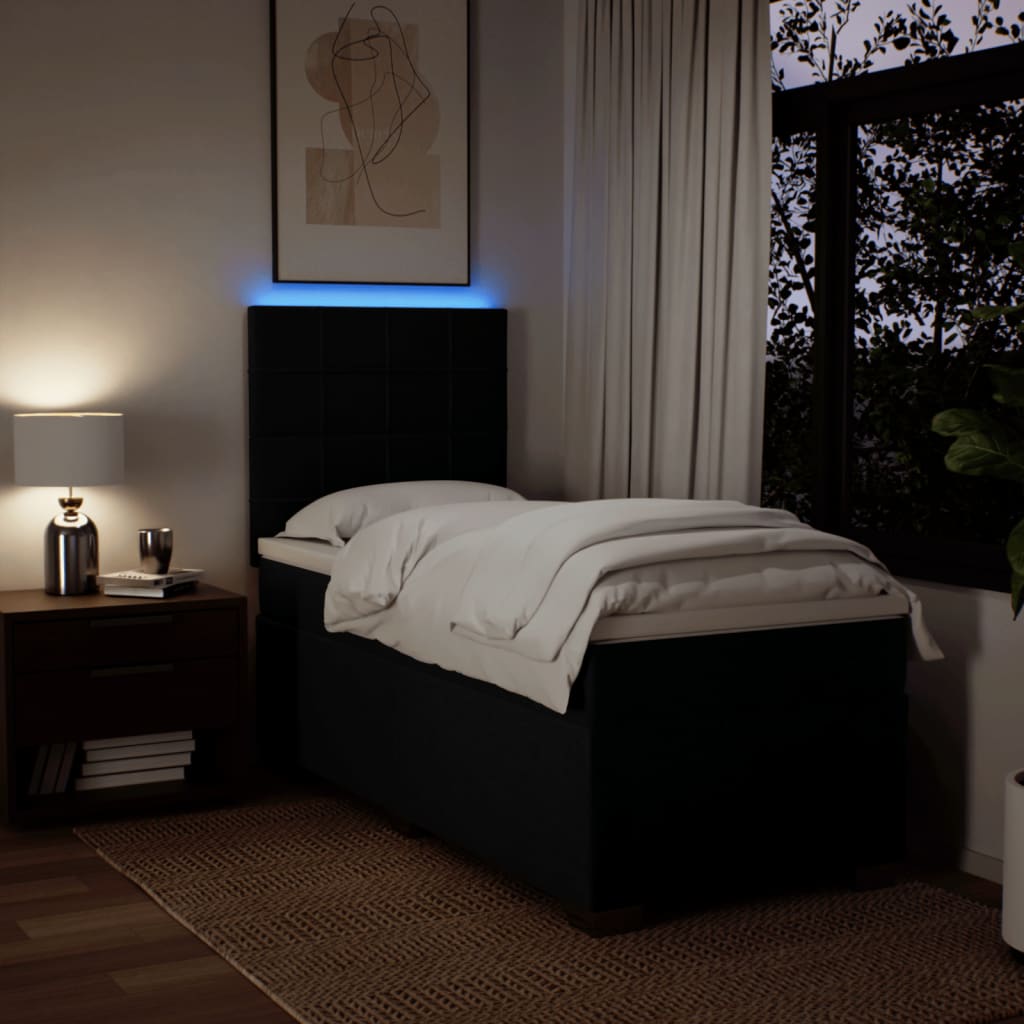 Giroletto a Molle con Materasso Nero 100x200 cm in Tessuto - homemem39