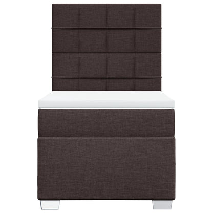 Giroletto a Molle con Materasso Marrone Scuro 100x200cm Tessuto