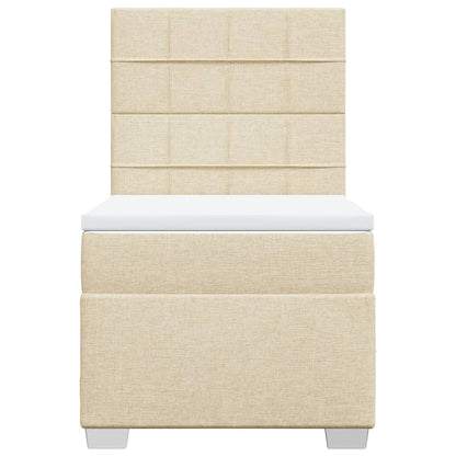 Giroletto a Molle con Materasso Crema 100x200 cm in Tessuto - homemem39