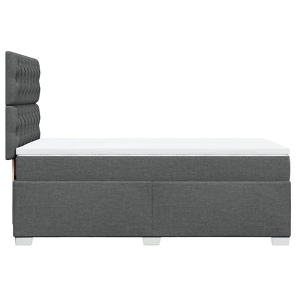 Giroletto a Molle con Materasso Grigio Scuro 100x200 cm Tessuto - homemem39