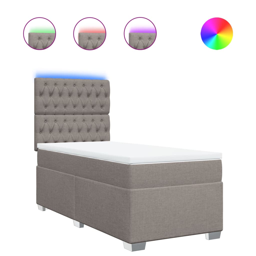 Giroletto a Molle con Materasso Tortora 100x200 cm in Tessuto - homemem39