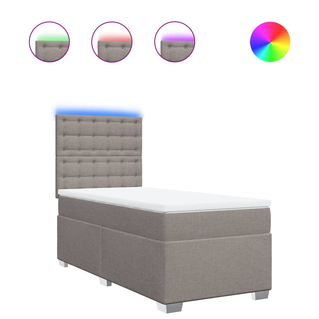 Giroletto a Molle con Materasso Tortora 100x200 cm in Tessuto - homemem39