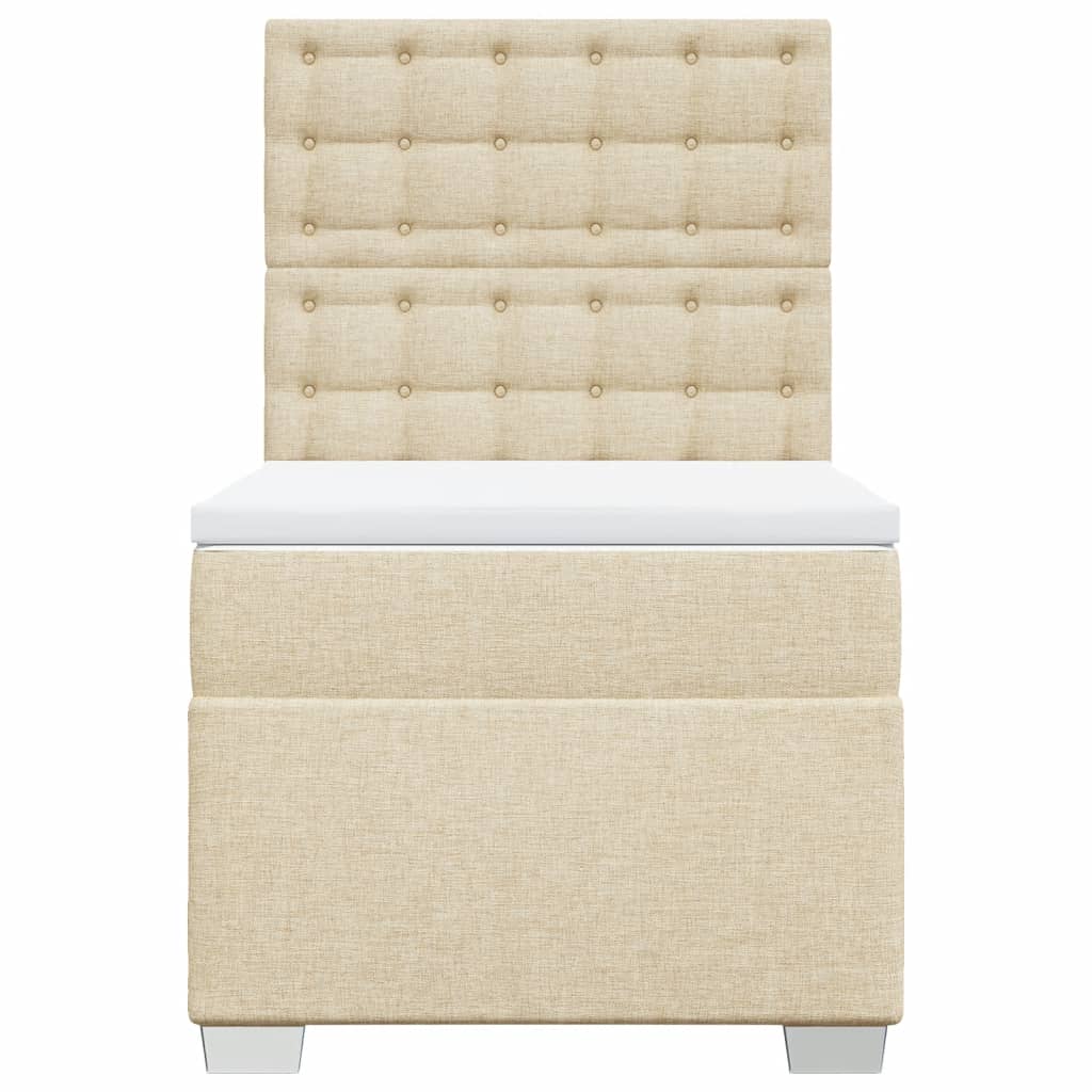 Giroletto a Molle con Materasso Crema 100x200 cm in Tessuto - homemem39