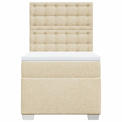 Giroletto a Molle con Materasso Crema 100x200 cm in Tessuto - homemem39