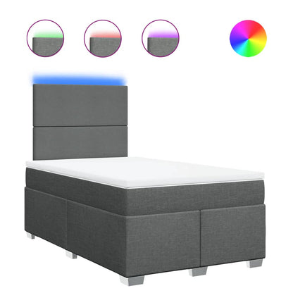 Giroletto a Molle con Materasso Grigio Scuro 120x190cm Tessuto - homemem39