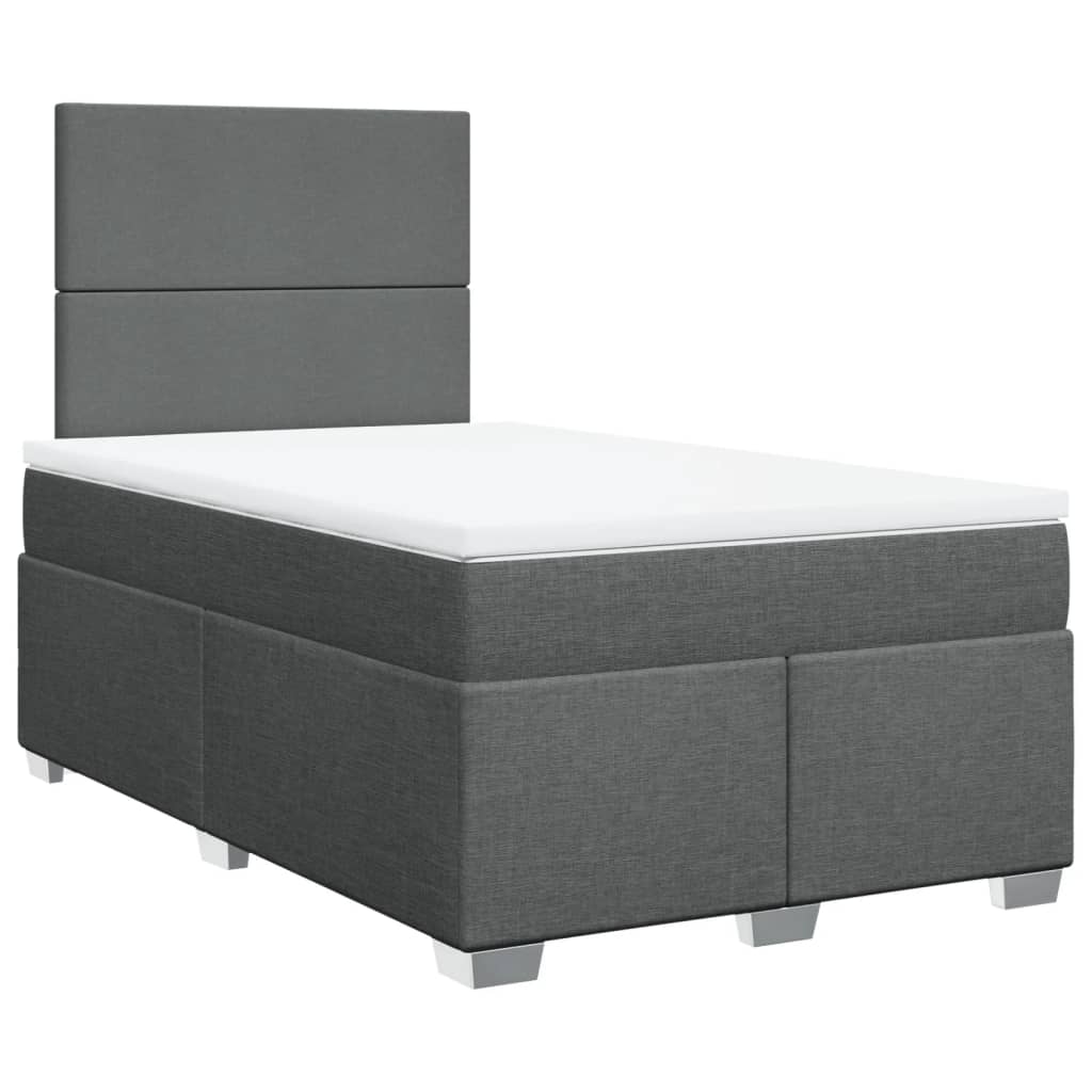 Giroletto a Molle con Materasso Grigio Scuro 120x190cm Tessuto