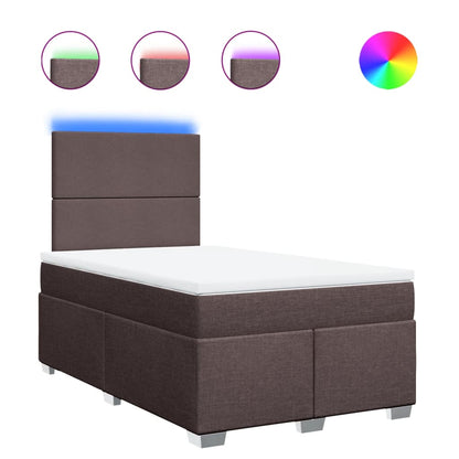 Giroletto a Molle con Materasso Marrone Scuro 120x190cm Tessuto | homemem39