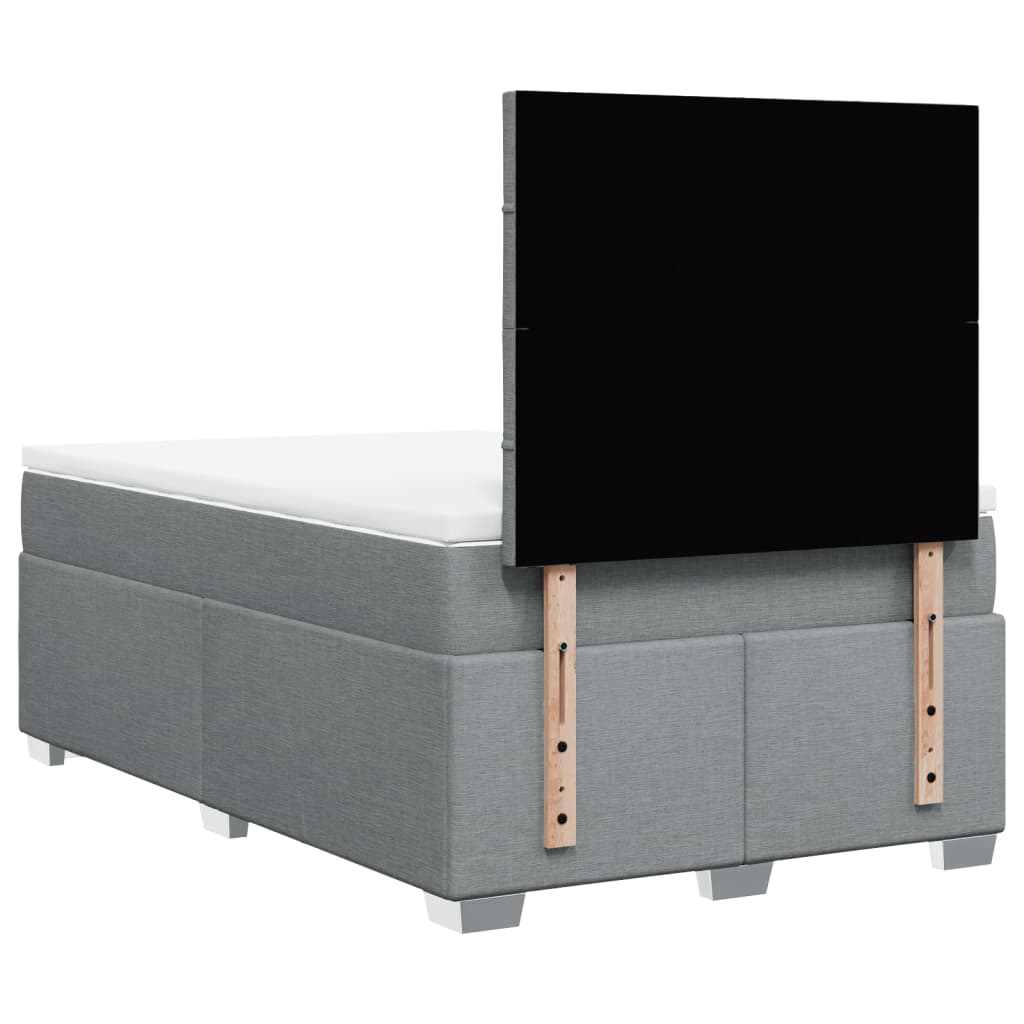 Giroletto a Molle con Materasso Grigio Chiaro 120x190cm Tessuto