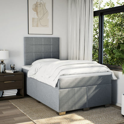 Giroletto a Molle con Materasso Grigio Chiaro 120x190cm Tessuto