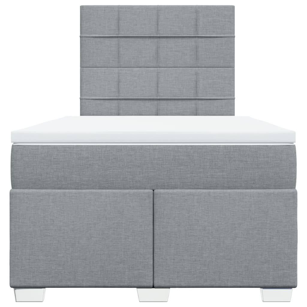 Giroletto a Molle con Materasso Grigio Chiaro 120x190cm Tessuto
