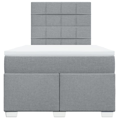 Giroletto a Molle con Materasso Grigio Chiaro 120x190cm Tessuto