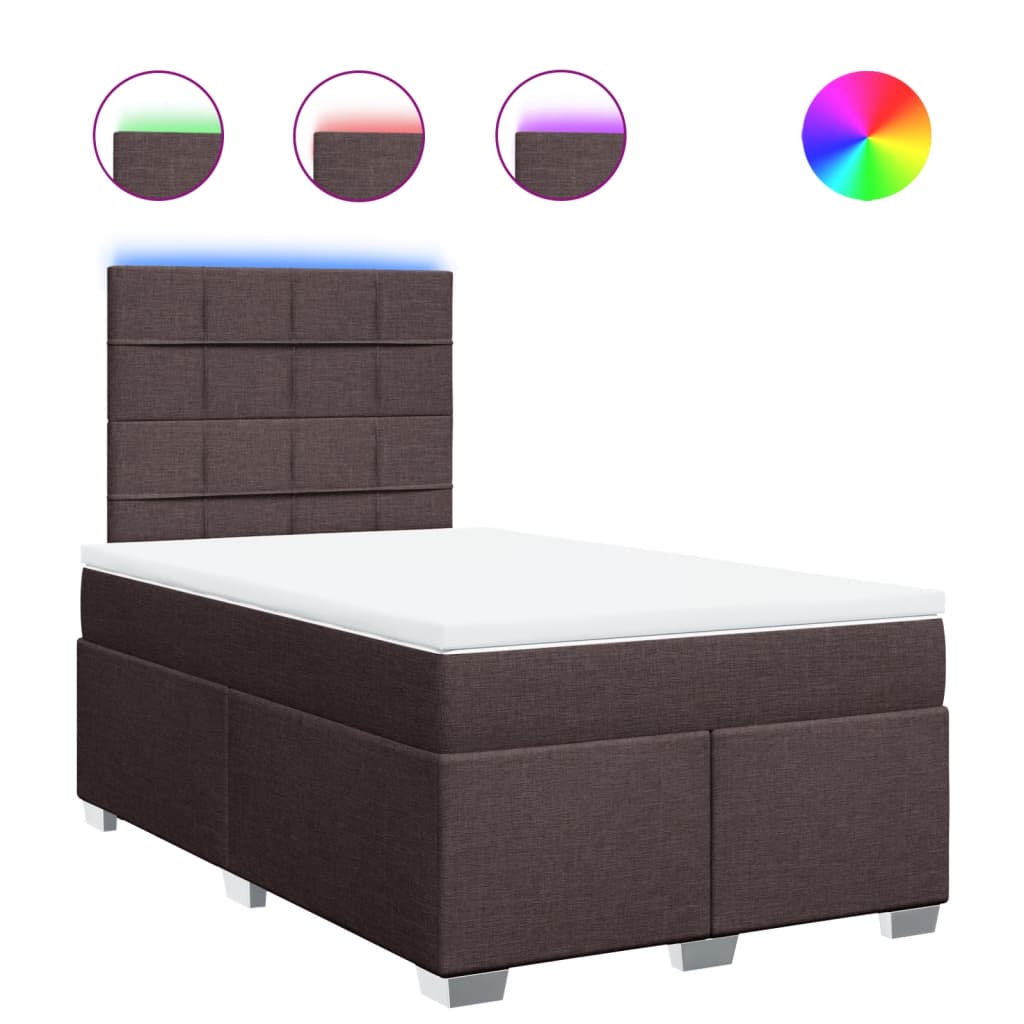 Giroletto a Molle con Materasso Marrone Scuro 120x190cm Tessuto | homemem39