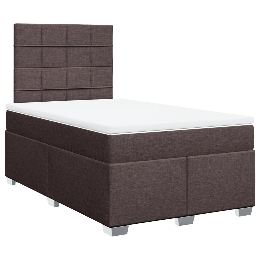 Giroletto a Molle con Materasso Marrone Scuro 120x190cm Tessuto | homemem39
