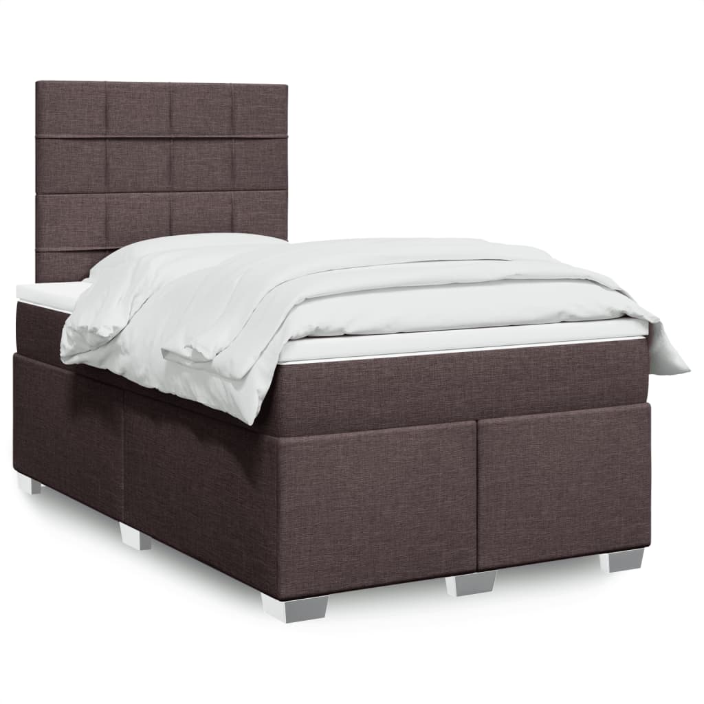 Giroletto a Molle con Materasso Marrone Scuro 120x190cm Tessuto | homemem39